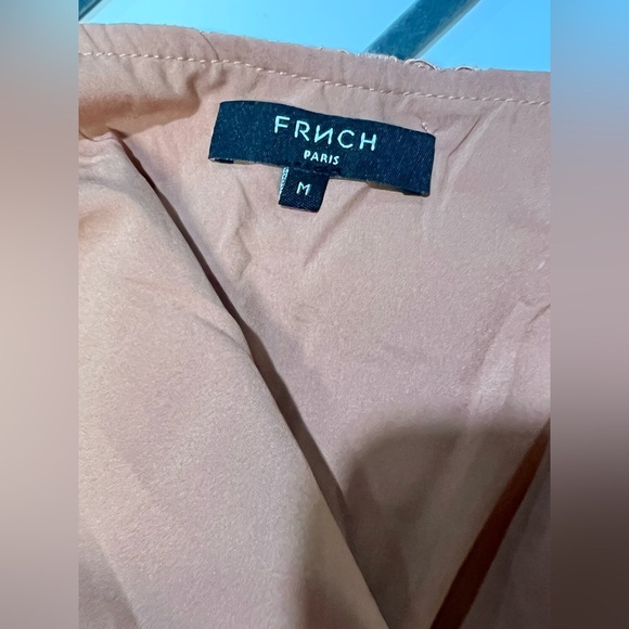 FRNCH Ecru lace flutter sleeve wrap dress size M. - Picture 10 of 14